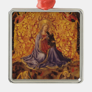 Madonna van Humility met Christus Child en Angels Metalen Ornament