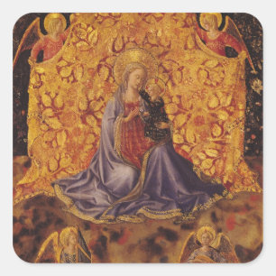 Madonna van Humility met Christus Child en Angels Vierkante Sticker