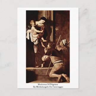 Madonna van Pilgrims van Michelangelo da caravaggi Briefkaart