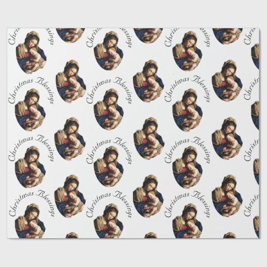 Madonna with Christ Child Customizable White Cadeaupapier (Vlak)