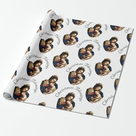 Madonna with Christ Child Customizable White Cadeaupapier (Uitgerold)