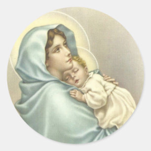 Madonna zegende Maria met Baby Jesus Ronde Sticker