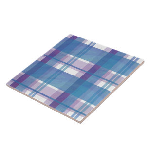 Madras Carreaux Bleu et Violet