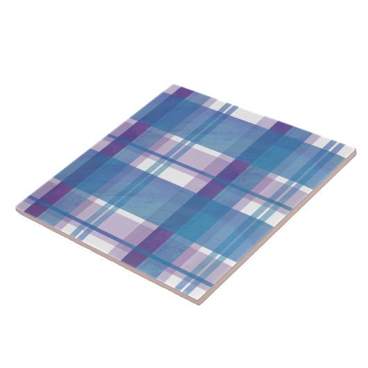Madras Carreaux Bleu et Violet (Côté)