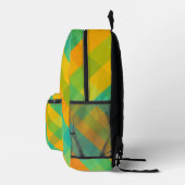 Madras Check Revival – Citrus Diagonal Plaid Back- Bedrukte Rugzak (Rechts)