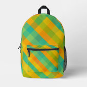 Madras Check Revival – Citrus Diagonal Plaid Back- Bedrukte Rugzak (Voorkant)