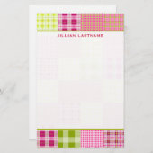 Madras Geïnspireerd speldebetpatchtoerie Briefpapier (Voorkant / Achterkant)