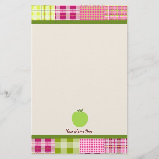 Madras Geïnspireerde spelbreker en groene Apple-le Briefpapier (Voorkant)