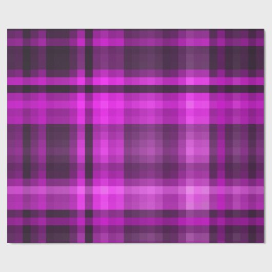 Madras Hot Pink & Black Dynamic Unique Pattern Cadeaupapier (Vlak)