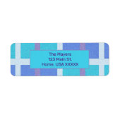 Madras moderne violet Étiquette bleu (Devant)