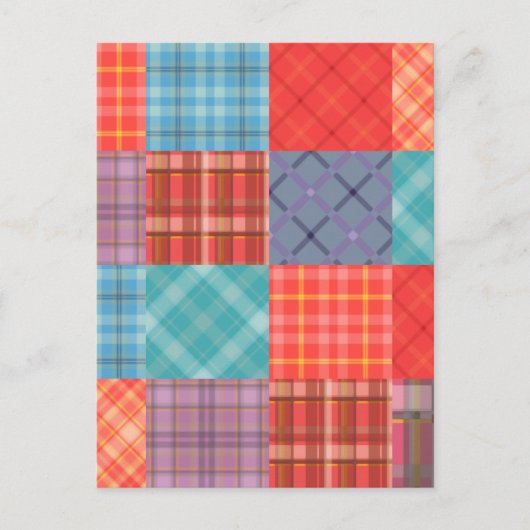 Madras Patchwork Briefkaart (Voorkant)