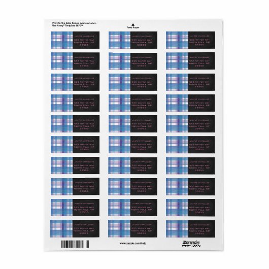 Madras Pset Blue en Paars Etiket (Full Sheet)