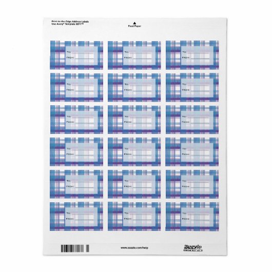 Madras Pset Blue en Paars Etiket (Full Sheet)