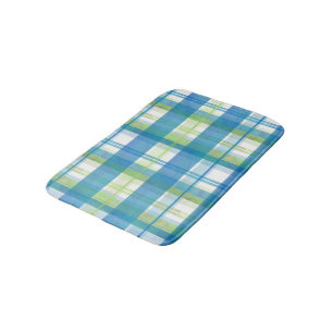 Madras Pset Green en Blue Badmat