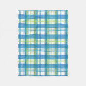 Madras Pset Green en Blue Fleece Deken (Voorkant)