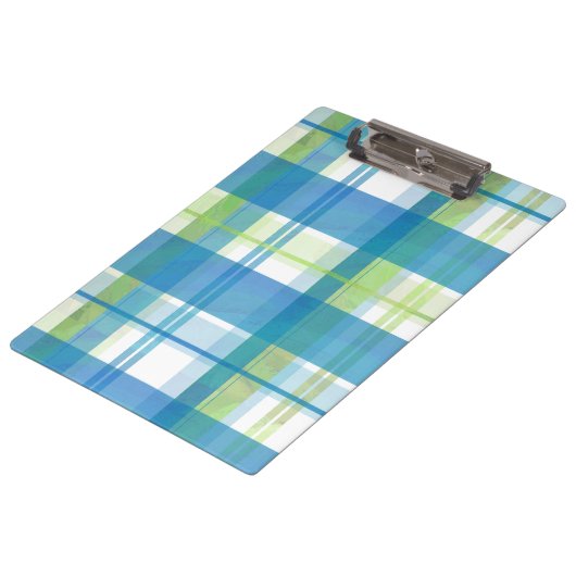 Madras Pset Green en Blue Klembord (Gekanteld)