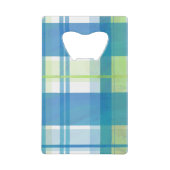 Madras Pset Green en Blue Kredietkaart Flessenopener (Voorkant)