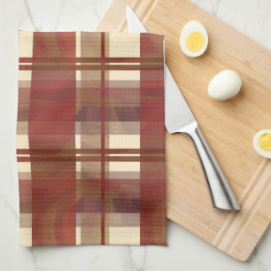 Madras Pset Herfst Red Theedoek