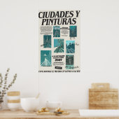 Madrid Art Exhibition Poster Spanish Cityscape (Cuisine)