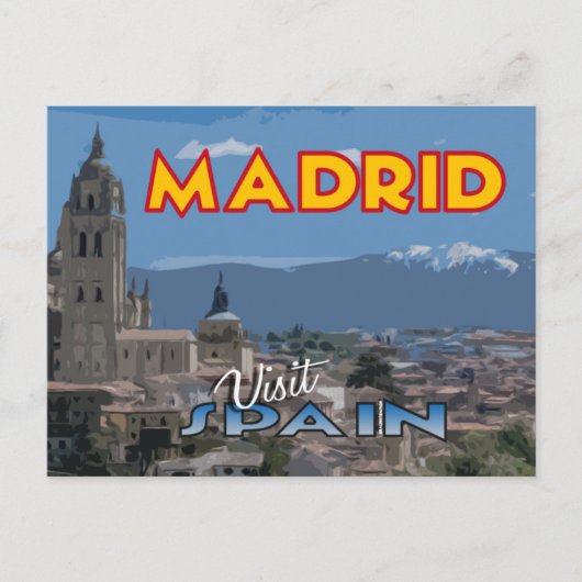 Madrid, Bezoek... Spanje, briefkaart (Voorkant)