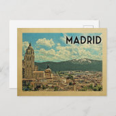 Madrid Briefkaart Spanje Vintage Travel (Voorkant / Achterkant)