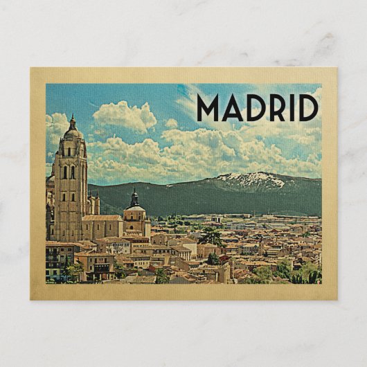 Madrid Briefkaart Spanje Vintage Travel (Voorkant)