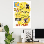 Madrid, Carte, Poster Voyage (Bureau à domicile)