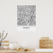 Madrid Cartografie Stadskaart Poster (Keuken)