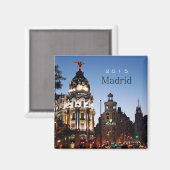 Madrid Espagne La nuit Scène Magnet Changement Ann (Recto/Verso)