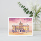 Madrid Espagne Watercolor Cityscape Travel Carte p (Debout devant)