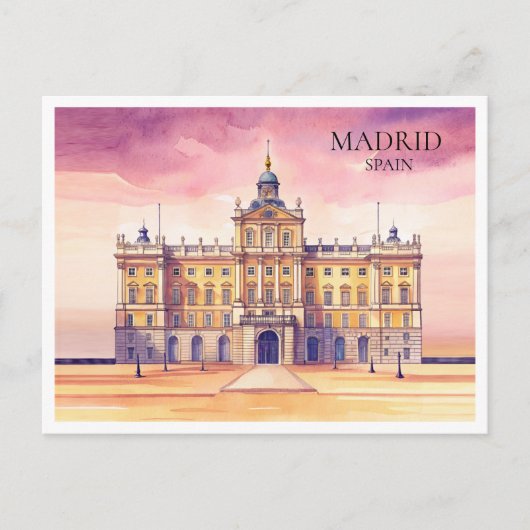 Madrid Espagne Watercolor Cityscape Travel Carte p (Devant)