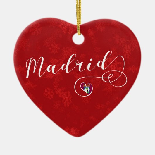 Madrid Heart, Ornament met kerstbomen, Spanje (Voorkant)