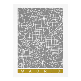 Madrid kaart foto afdruk