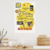 Madrid, Kaart, Reisposter Poster (Keuken)