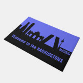Madrid Landmarks aangepaste tekst & kleur deurmat (Schuin)