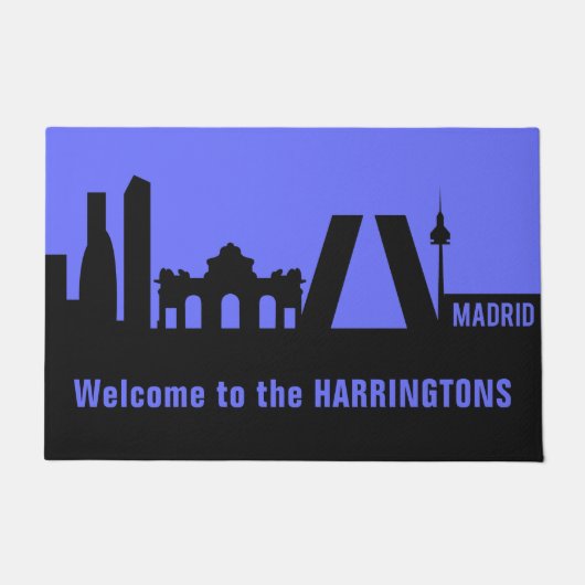 Madrid Landmarks aangepaste tekst & kleur deurmat (Voorkant)