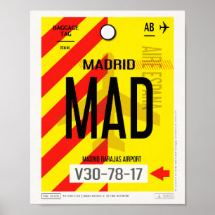 Madrid Luchthaven Bagage Poster