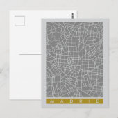 Madrid map briefkaart (Voorkant / Achterkant)
