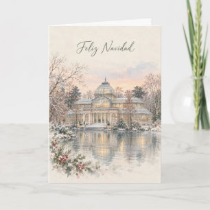 Madrid Palacio de Cristal Aquarel Kerstmis Feestdagen Kaart
