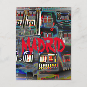 Madrid por la noche en la Gran Vía (España) Briefkaart