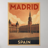 Madrid Reizen Poster (Voorkant)