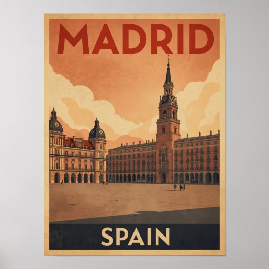 Madrid Reizen Poster (Voorkant)
