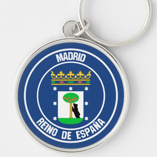 Madrid Round Emblem Sleutelhanger (Voorkant)