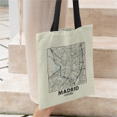 Madrid, Spain, City Map Tote Bag