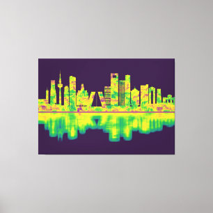 Madrid Spain Skyline Canvas Afdruk