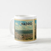 Madrid Spain Vintage Travel Koffiemok (Voorkant links)