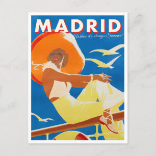 Madrid Spanje briefkaart van het vintage-tarief
