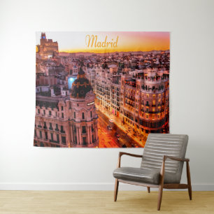 Madrid Spanje Capitol City Skyline Wandkleed