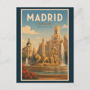 Madrid Spanje Cibeles Fontein Illustratie Reizen  Briefkaart