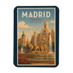 Madrid Spanje Cibeles Fontein Illustratie Reizen  Magneet